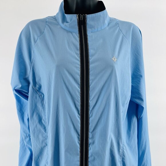 Specialized Cycling Jacket XL Baby Blue Full Zip Sleeves Vest Windbreaker Womens - Picture 1 of 12
